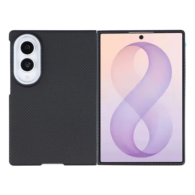 X-LEVEL для Samsung Galaxy Z Fold8 Магнитный чехол из углеродного нановолокна + металлическая рамка для объектива, чехол для телефона — черный
