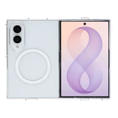 X-LEVEL Obudowa magnetyczna na Samsung Galaxy Z Fold8, cienka twarda osłona PC na tył telefonu - przezroczysta