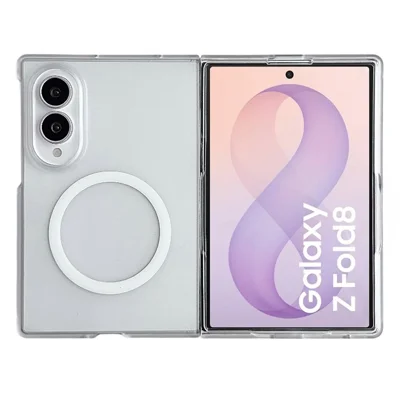 For Samsung Galaxy Z Fold8 Magnetic Case Matte Transparent TPU + PC Shockproof Cover - White