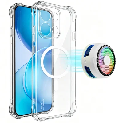 IMAK för Oppo Reno16 FS 5G / Oppo Reno16 F 5G Magnetisk Skal Luftkudde Skockabsorberande Skydd TPU Mobilskal - Transparent - Transparent