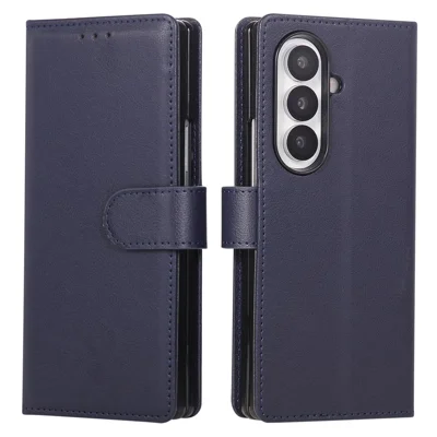 Voor Samsung Galaxy Z Fold8 Ultra Case Magnetische Sluiting PU Leren Telefoonhoes met Kaartvak - Blauw