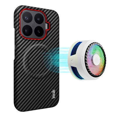 IMAK voor Xiaomi 17T Ruiyi-serie Magnetische Hoesje Koolstofvezelstructuur Leer + PC Telefoonhoesje - Zoals Afgebeeld