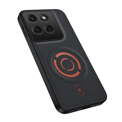  WANLONFENG für Motorola Edge 60 Fusion 5G / Motorola Edge 60 5G KJB Series Magnetische Hülle, Hightech-Stoffoberfläche PC+TPU Stoßfester Handy-Schutz - Schwarz