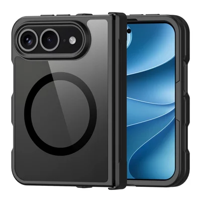 DUX DUCIS Aimo for iPhone Duo Magnetic Case Hinge Protection PC + TPU Shockproof Phone Cover (REACH Certification) - Black