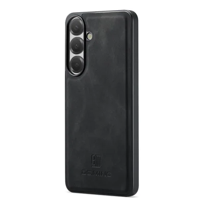 DG.MING For Samsung Galaxy A24 4G (162.1mm) Case PU Leather Covered PC + TPU Hybrid Phone Shell - Black