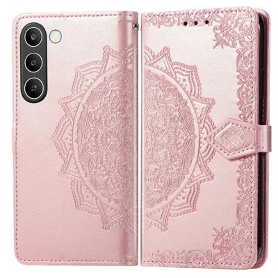 Til Realme C83 5G tegnebogstilfælde Mandala blomst læder telefon dækning stativ - Løberende guld