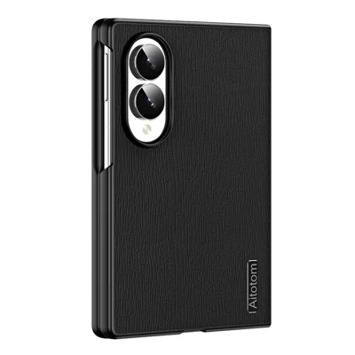 Cover per Samsung Galaxy Z Fold8 in PC e TPU con Texture in Legno in PU - Nero
