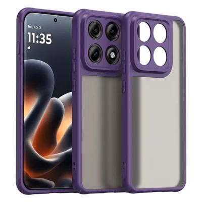 Für Motorola Edge 70 Pro+ 5G / Edge 70 Pro 5G Hülle Stoßfest Luftkissen Matt Durchscheinende PC + TPU Handyrückseite - Lila