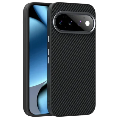 ABEEL per Google Pixel 11 Pro Custodia Magnetica con Texture Fibra di Carbonio TPU PC PU Cover Posteriore per Telefono - Nero