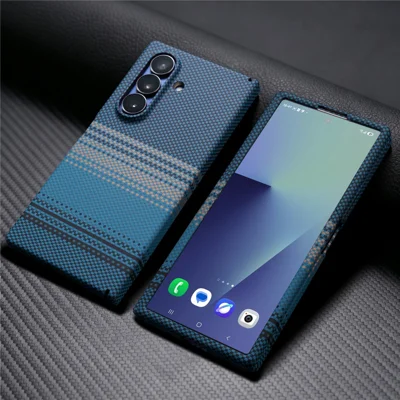 Voor Samsung Galaxy Z Fold8 Ultra Magnetisch Hoesje met Schermbeschermer Water Transfer Harde PC Scharnierbeschermer Telefoonhoesje - Blauw