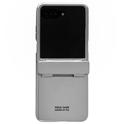 Electrolysehoes voor Motorola Razr 70 Pro / Razr 60 Pro 5G / Razr 50 Ultra 5G harde PC-beschermhoes met screenprotector - Zilver