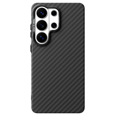 ABEEl for Samsung Galaxy S26 Ultra Magnetic Case PC + TPU Ultra Thin Minimalist Phone Cover - Carbon Fiber Texture