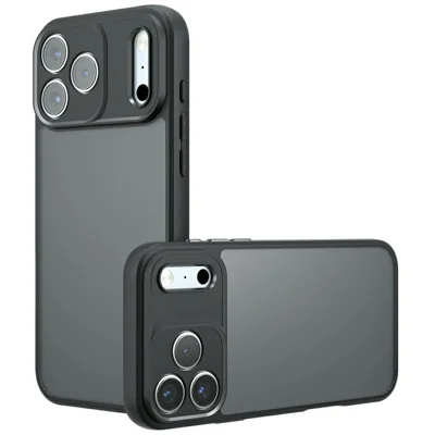 Til iPhone 18 Pro Max hylse Skin-Touch TPU + PC, mat bagside - transparent sort