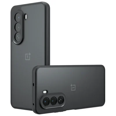 Coque pour OnePlus Nord CE6 Lite 5G / Realme P4x 5G, housse arrière mate en TPU et PC avec effet peau, transparent noir