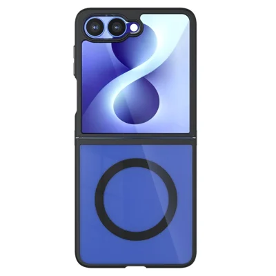 For Samsung Galaxy Z Flip8 Magnetic Case Clear TPU + PC Shockproof Phone Cover - Transparent