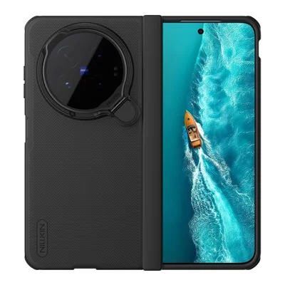 NILLKIN Super Frosted Shield Prop Dla vivo X Fold6 5G Magnetyczna Obudowa z Przezroczystą Pokrywą Obiektywu Stojak PC Pokrywa Telefonu - Czarny