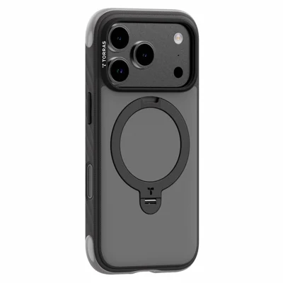 TORRAS Ostand Q3 Série Résistante pour iPhone 18 Pro Max / 17 Pro Max Étui Magnétique avec Support Pivoting TPU + PC Couvercle de Téléphone - Noir