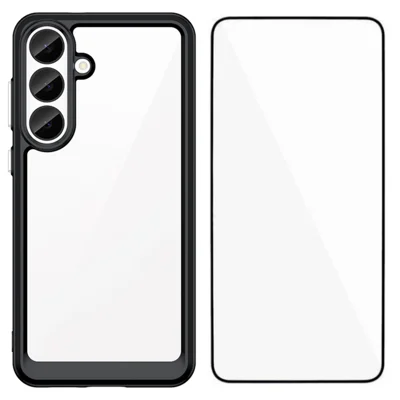  WANLONFENG na Samsung Galaxy S26 FE Obudowa na telefon Seria XC z tworzywa TPU i akrylowa z hartowanego szkła (Duże otwory na aparat) - Czarny