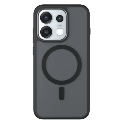 For Oppo Reno16 Pro 5G (Global) Magnetisk Case TPU + PC Matt Overflade Følsom Telefonbeskyttelse - Sort