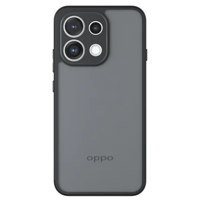 Til Oppo Reno16 FS 5G / Reno16 F 5G-taske Skærm-berøring TPU + PC, mat bagside - transparent sort