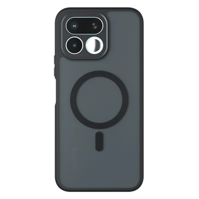 Coque magnétique pour Realme 16T 5G, housse tactile en TPU + PC avec finition mate - Noir