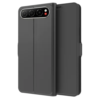 Obudowa do ZTE nubia Air Pro 5G, odporna na wstrząsy, z tworzywa TPU i skórzanego pokrowca z miejscem na karty - Czarny