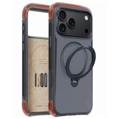 TORRAS Ostand Q3 Air Pro Series para iPhone 18 Pro Max / 17 Pro Max Funda Magnética con Soporte Giratorio 360° a Prueba de Golpes Cubierta de Teléfono PC + TPU - Negro