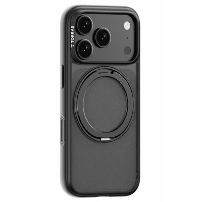 TORRAS Série Ostand Pro Park pour iPhone 18 Pro Max / 17 Pro Max Étui Magnétique avec Support Pivotant Coque Téléphone TPU + PC - Noir