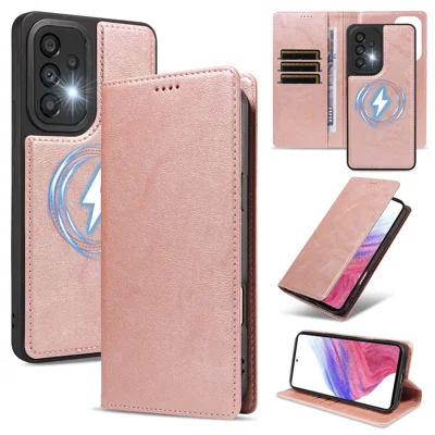  For Samsung Galaxy A53 5G Magnetic Case Detachable 2 in 1 Leather Wallet Phone Cover - Rose Gold