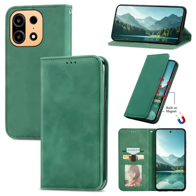 Coque en cuir pour OnePlus Turbo 6X Pro 5G avec porte-cartes et fermeture magnétique - Vert
