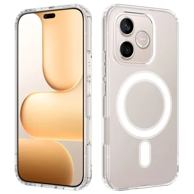 Dla Honor 600 Lite 5G / X80i 5G / 600e 5G Przezroczysta Magnetyczna Obudowa Na Telefon TPU + Akrylowa Pokrywa Tylna