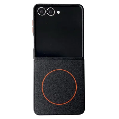 Capa Magnética em Pele + PC para Samsung Galaxy Z Flip8 - Preto