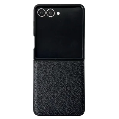 Capa para Samsung Galaxy Z Flip8 com Textura de Pêra, em PU + PC - Preto
