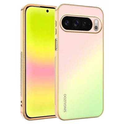 SINGIUZOO For Google Pixel 10 Pro XL Case Electroplated AG Matte Gradient Color PC + TPU Phone Cover - Pink