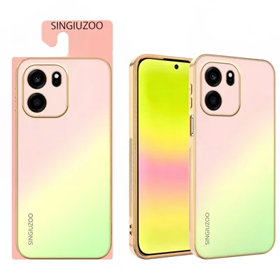 Funda SINGIUZOO para OnePlus Nord CE6 5G / Turbo 6V 5G, carcasa electrochapada con color degradado mate AG, cubierta de teléfono PC + TPU - Rosa