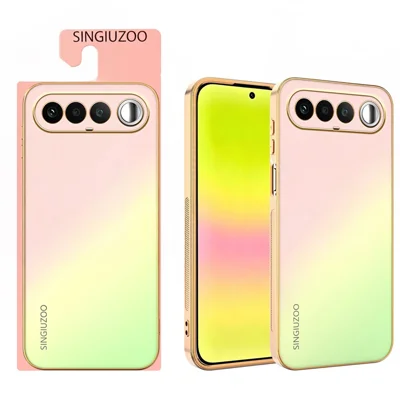 SINGIUZOO لـ Realme 16 5G غطاء هاتف بتصميم مطلي كهربائيًا وألوان تدرجية غير لامعة من PC + TPU - وردي