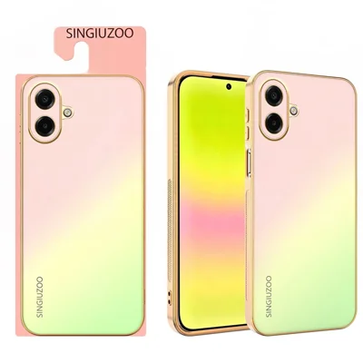 SINGIUZOO For Samsung Galaxy A07 5G  /  A07 4G  /  A08 5G  /  A08 4G  /  M07 4G Case Electroplated AG Matte Gradient Color PC + TPU Phone Cover - Pink