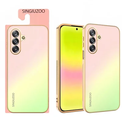 SINGIUZOO For Samsung Galaxy A18 5G  /  A18 4G  /  A17 5G  /  A17 4G  /  M17 5G Case Electroplated AG Matte Gradient Color PC + TPU Phone Cover - Pink