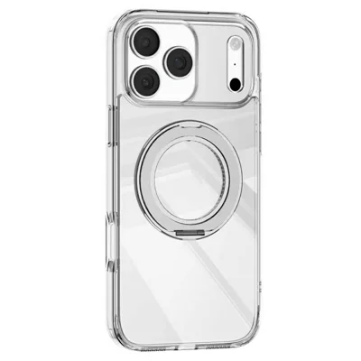 MUTURAL pour iPhone 18 Pro Max / 17 Pro Max Étui avec Support Pivotant Magnétique PC + TPU Transparent - Étui Transparent