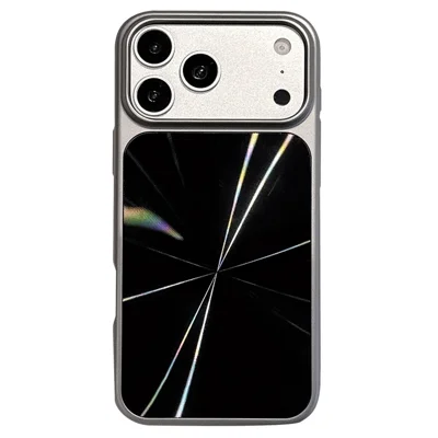 For iPhone 17 Pro Max Case Large Camera Cutout Aurora CD Pattern PC + TPU Phone Cover - Black