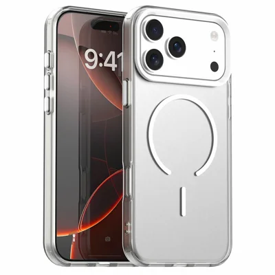 For iPhone 18 Pro Max / 17 Pro Max Magnetic Case Shock-absorbing Air Protection PC + TPU Phone Cover - White