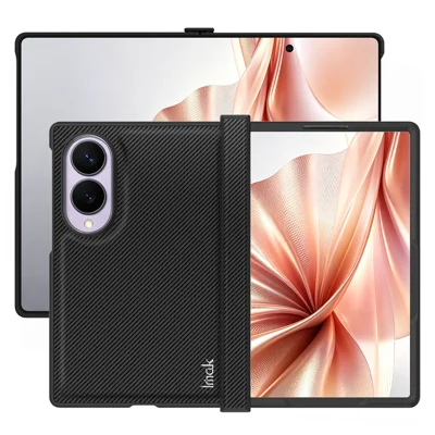 IMAk dla Samsung Galaxy Z Fold8 Seria Ruiyi Etui z węglowym wzorem skóry + pokrywa telefonu PC - jak na zdjęciu