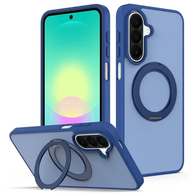 Rotating Magnetic Kickstand Case for Samsung Galaxy F70 Pro 5G / A27 5G / A37 5G / A36 5G / A56 5G PC + TPU Skin-Touch Phone Cover - Sapphire
