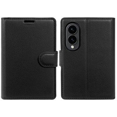 For Samsung Galaxy Z Fold8 Case Wallet Stand Litchi Texture Shockproof Leather Phone Cover - Black
