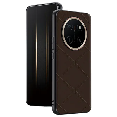 Obudowa do Honor X80 Pro Max 5G, X-Patterned TPU PU Leather PC, antyuderzeniowa, kolor brązowy