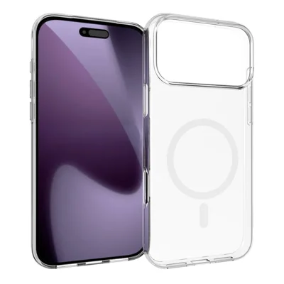 For iPhone 18 Pro Max / 17 Pro Max Magnetisk Case Vandmærkeresistent TPU Telefon Bagdæksel - Transparent