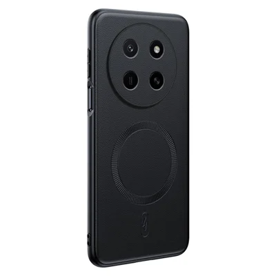 Etui magnetyczne do Honor X80 Pro Max 5G z powłoką z kory do TPU + PC - Czarny