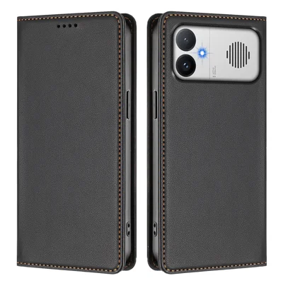  For Xiaomi Redmi K90 Max 5G Leather Wallet Case Magnetic Closure RFID Blocking Phone Cover - Black