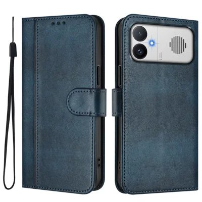  For Xiaomi Redmi K90 Max 5G Cases Wallet Stand Retro Texture Leather Phone Cover with Lanyard - Blue