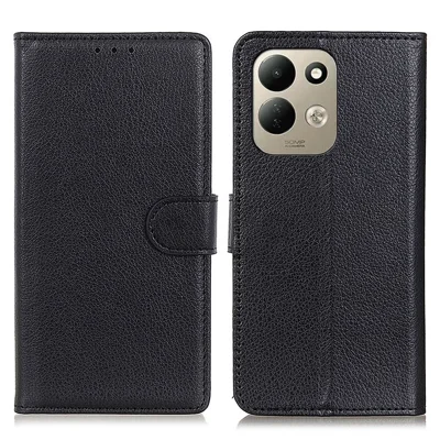غطاء محفظة لهاتف Xiaomi Redmi 17 5G / Redmi 17 4G من جلد PU بنسيج تفاحية - أسود